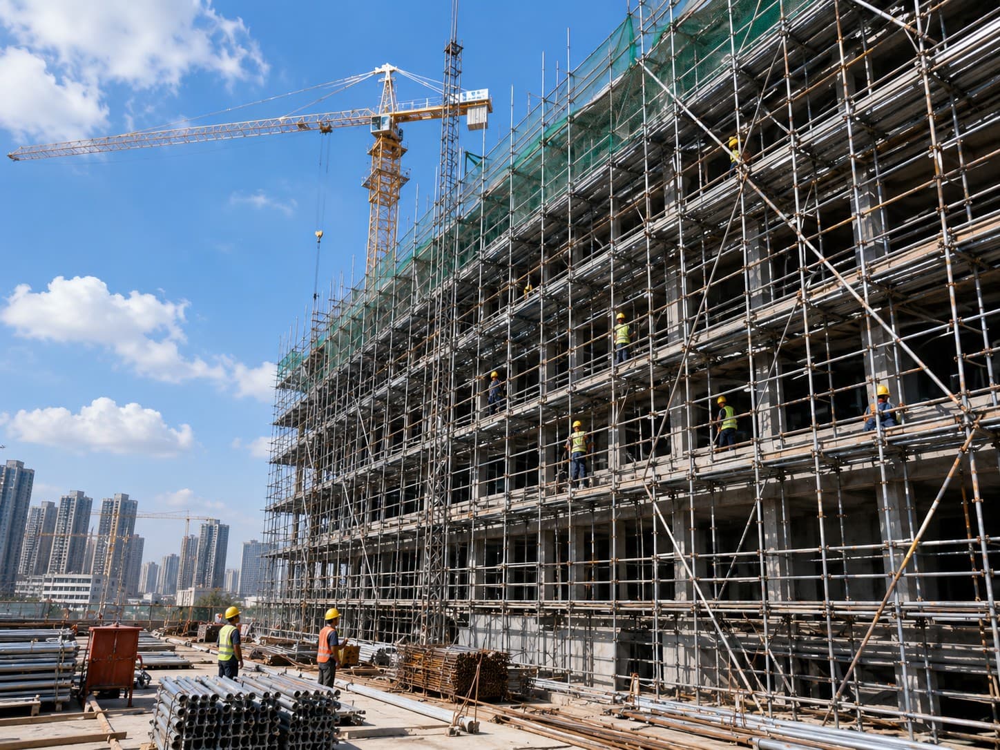 Scaffolding on a High-Rise Site